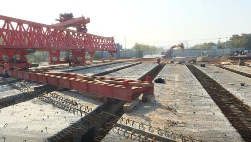 万桂山北路桥梁主体工程即将完工